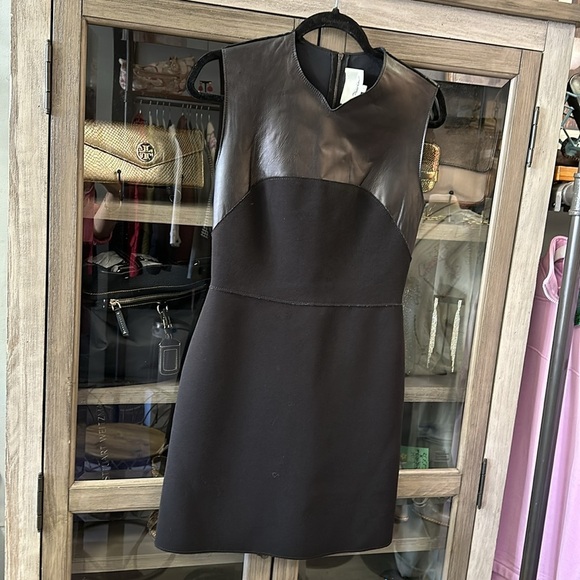 3.1 PHILLIP LIM LEATHER TRIM MINI DRESS - Picture 4 of 5